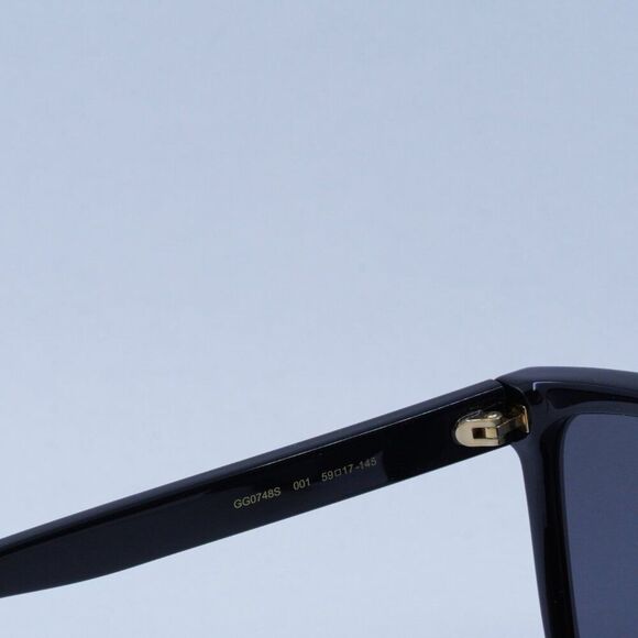 💯 NEW GUCCI GG0748S 001 BLACK GREY SUNGLASSES - Picture 8 of 12